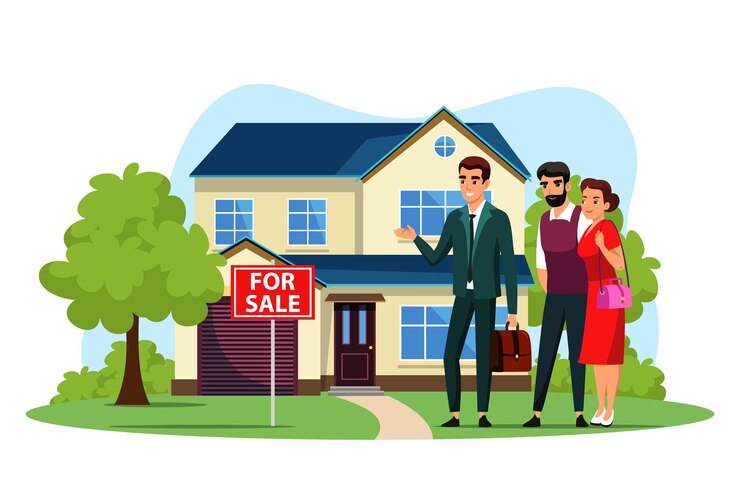 when a person passes away, the process of managing their estate falls to an executor if one is named in the will, real estate agent offering house young family couple wife husband choosing new suburb home living