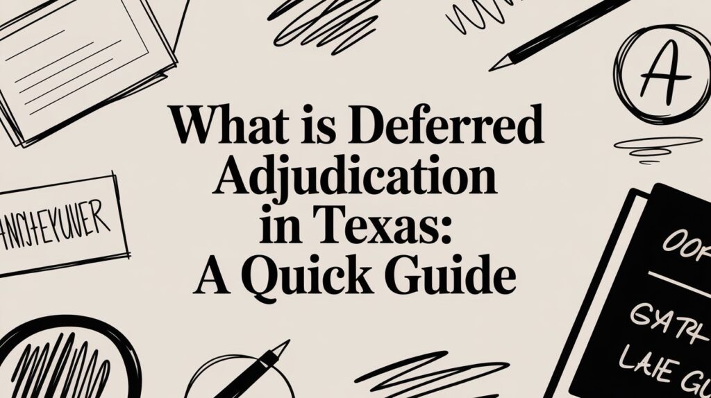 What is Deferred Adjudication in Texas: A Quick Guide with legal documents and notes surrounding the title.