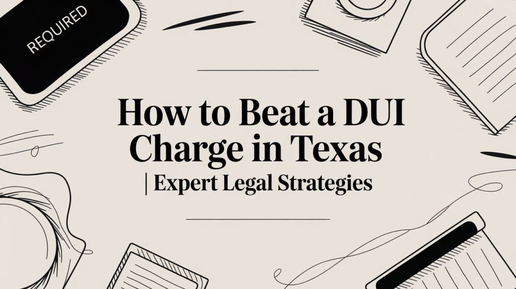How to Beat a DUI Charge in Texas graphic featuring expert legal strategies and required documentation elements.