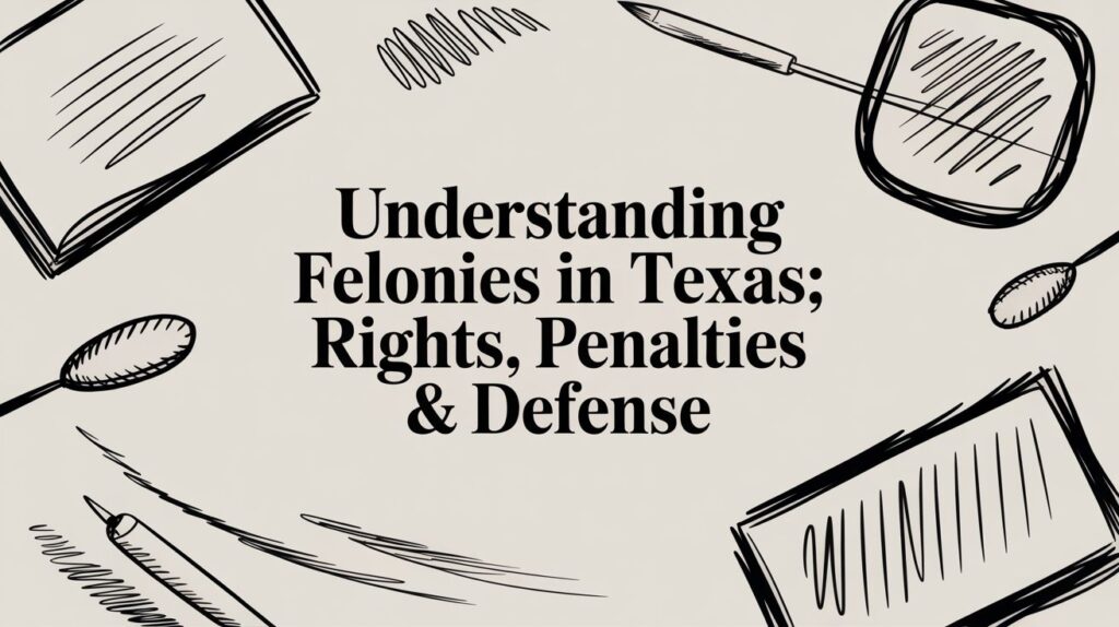 Understanding Felonies in Texas; Rights, Penalties & Defense with legal documents and tools surrounding the title.