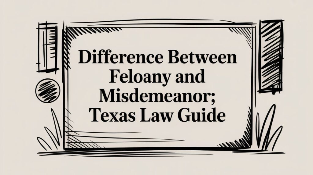 Difference between felony and misdemeanor; Texas law guide graphic.