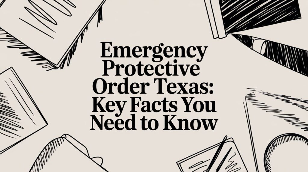 Emergency Protective Order Texas: Key Facts You Need to Know visual guide with legal documents and writing tools, relevant to navigating respondent rights in Texas criminal law.